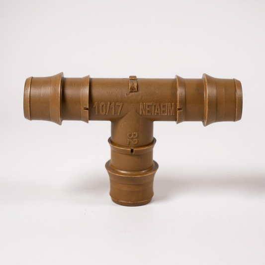 Netafim 17mm Barbed Techline Insert Tee - Compatible with 1/2" Drip Line Tubing - 00135-000872